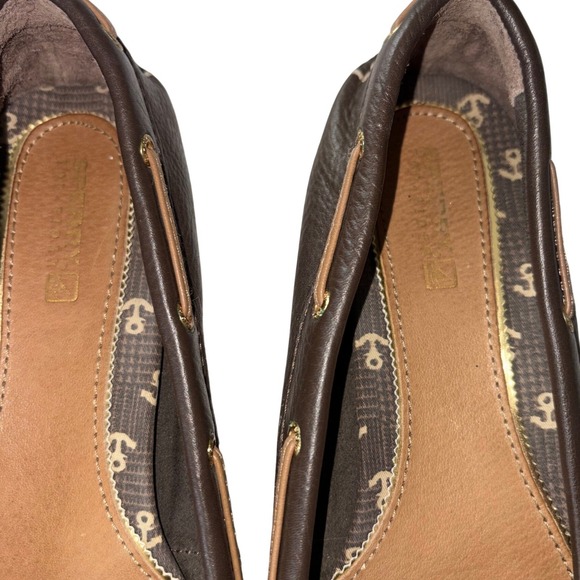 Sperry Womens Brown Leather Tassel Loafers Moc Toe Comfort Shoes Size 9 - Picture 3 of 6